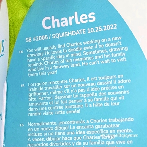 CHARLES 🥒 HTF 8" Pickle w Mustache Original Squishmallow by Kelly Toy ☆ NWT ☆ - Picture 4 of 8